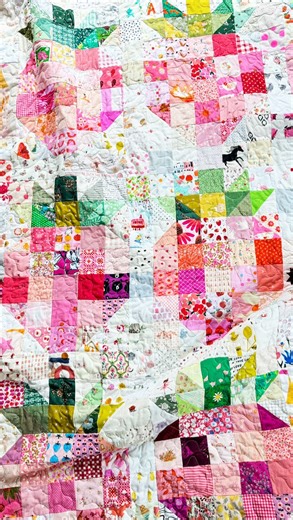 Mar 🌈 maker on Instagram: "Here’s a new intention for you: just start. Begin. That’s it. That first quilt I made New Year’s Eve 2018. 7 years ago today. I didn’t follow a pattern I just had a wild moment and thought why not. So I did. The fabric doesn’t even go the right direction but my daughter still uses and loves it. If you need encouragement, tag me, we all need cheerleaders and I’m happy to cheer you on. I had no idea 7 years ago, that I would go on to design a quilt(s) that would 