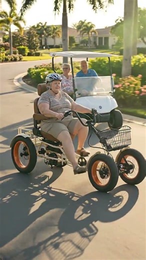 Keeping pedaling even when they drive. #4wheelbike #ebike
