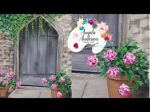 "Rustic Door with Ivy and Flowerpots" - Beginner Series #7 Acrylic Painting Tutorial