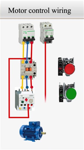 Motor Control Wiring Connection Diagram #electrician #industrial #HouseWiring #control