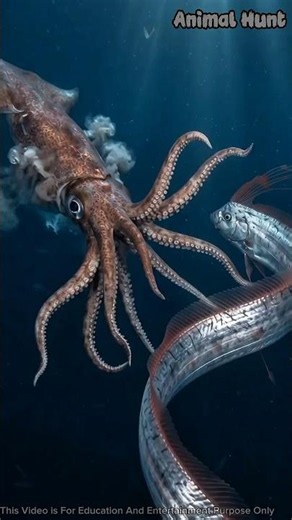 Colossal Squid vs Giant Oarfish — Twilight Zone Battle 🦑🌊 #ocean