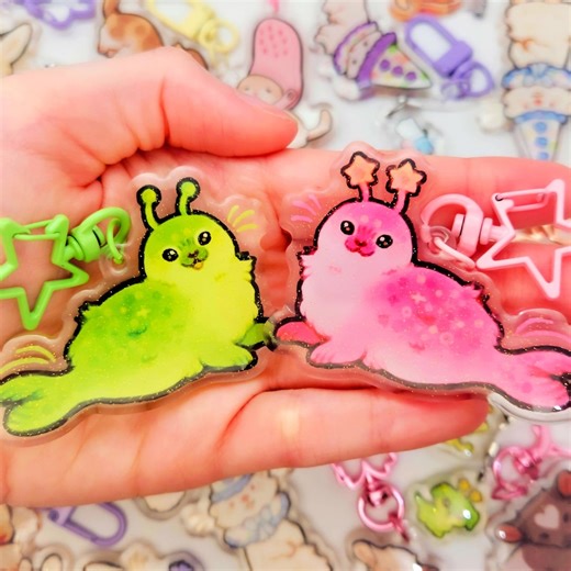Alien Seal Keychain Set / 2.5in Glitter Double-sided Acrylic Space Animal Charms / Cute Kawaii Seal Keychains for Animal Lovers - Etsy