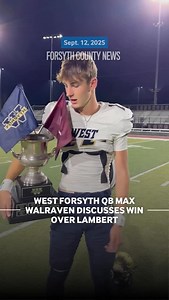 10K views · 18 reactions | West Forsyth quarterback Max Walraven, who threw a pair of key touchdown passes and rushed in a score, discusses his team’s 44-24 win over Lambert that avenges a 10-0 defeat last season. Full coverage later on our website. | Forsyth County News - Sports | Facebook