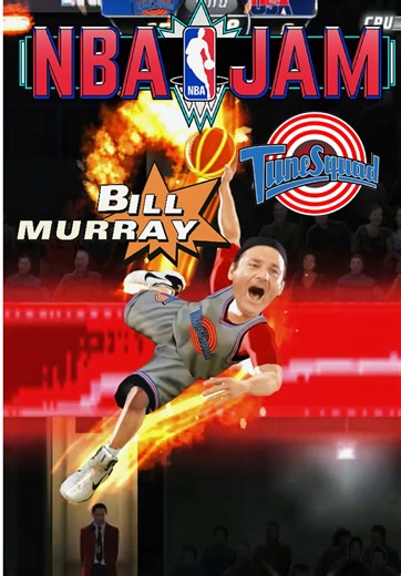 Bill Murray and Michael Jordan for the Toon Squad vs. Clyde Drexler and Magic Johnson from the 1992 The Dream Team in NBA JAM OFE 1990s. #nbajam #spacejam #videogames #boomshalaka #nba