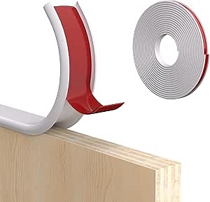 U-Shape Edge Banding, 0.8 inch x 20ft Edge TPE Self Adhesive Veneer Edging Trim Flexible Edge Protector, Strip for Countertop Cabinets Table Restoration Shelves, White