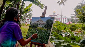 Stunning Istana Bogor painting: Stepwise live tutorial for aspiring landscape artists