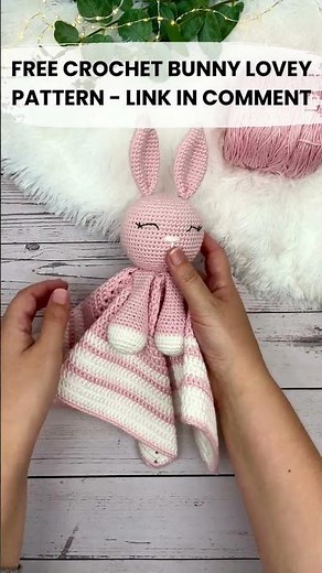 FREE crochet bunny lovey pattern | Free Amigurumi bunny lovey blanket pattern | #shorts