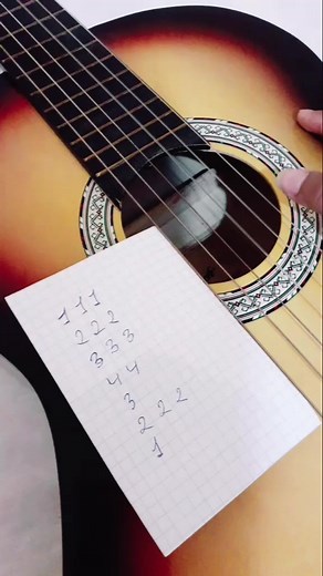 Guitar Tuning Guide with Handwritten Numbers