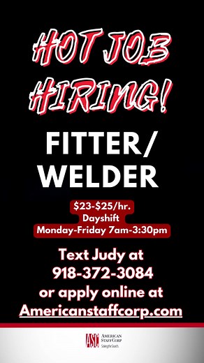 Fitter/ Welder starting on 1st shift. Pay: 23-25/hr. Dayshift!...