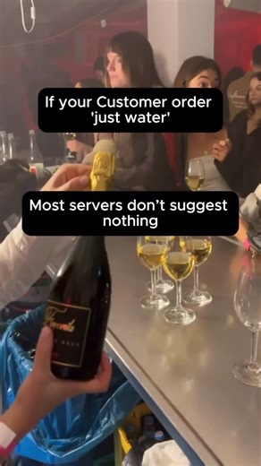 Favorita Wine | Italian Wines | Events | Wine Sales Training on Instagram: "Table orders food. Server suggests wine. Customer: “We’ll just have water for now.” Server: “No problem.” Walks away. Never asks again. Lost sale. But here’s what my trained servers do differently: Customer: “Just water for now.” Server: “Perfect, I’ll bring that right away. When I return with your appetizers, I’d be happy to recommend a wine if you’d like.” Plants the seed. Leaves door open. 15 minutes later, server ret