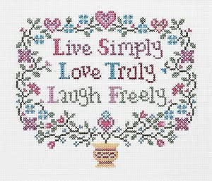 Janlynn Live, Love, Laugh Counted Cross Stitch Kit-8"X7" 14 Count, White