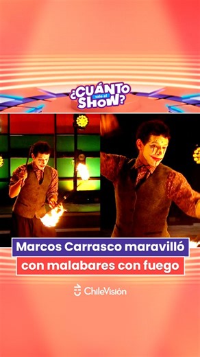 Chilevisión on Instagram: "¡PURO RIESGO Y ESPECTÁCULO! 🔥 Marcos Carrasco encendió la jornada con una impactante rutina de malabares con fuego, mezclando destreza, tensión y adrenalina en cada movimiento 😮‍🔥✨ #CuantoValeElShowCHV"
