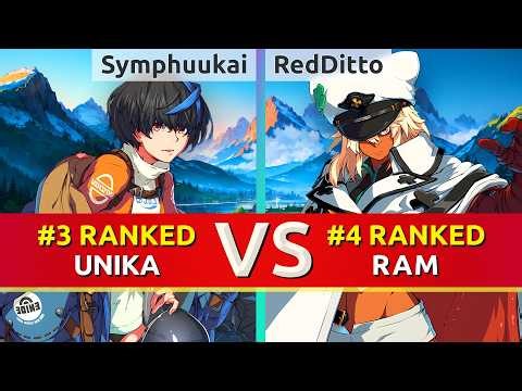 GGST ▰ Symphuukai (#3 Ranked Unika) vs RedDitto (#4 Ranked Ramlethal). High Level Gameplay