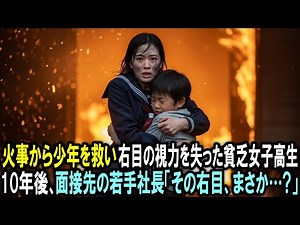 火事から少年を救い右目の視力を失った貧乏女子高生。10年後、面接先の若手社長が「その右目、まさか…？」