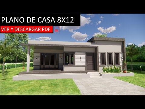 Descargar PLANO DE CASA MODERNA 8X12 - CASA DE 3 DORMITORIOS