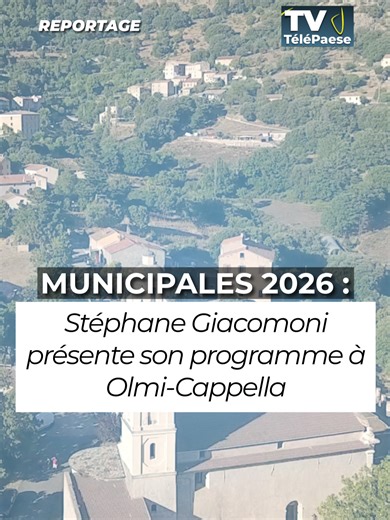 À l’approche des élections municipales de 2026, Stéphane Giacomoni se porte candidat à Olmi-Cappella, dans le Ghjusani à travers « Inseme per Olmi Cappella ». Dans cette interview, il dévoile les grandes lignes de son programme, axé sur le renforcement de l’attractivité de la commune et la consolidation du lien social entre ses habitants. 🎥 Reportage disponible en intégralité ce soir sur la TNT canal 30 (à 19h30) et sur https://tv.telepaese.media/_municipales-2026-stephane-giacomoni-presente-so