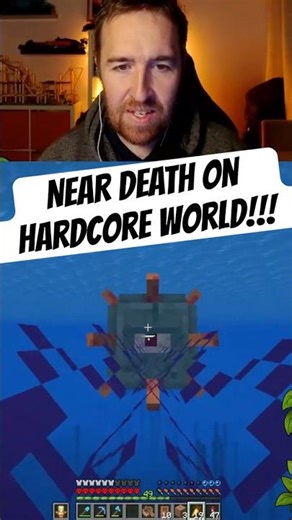 Almost Losing Hardcore world to a Challenge! Killing mobs with my hands. #hardcore #short #fail