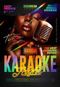 Black Exclusive Karaoke Night Free Flyer Template PSD | by Elegantflyer