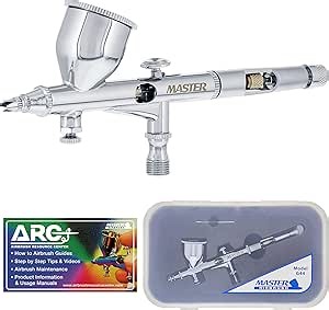 Master High Precision Detail Control G44 Dual-Action Gravity Feed Airbrush, 0.2 mm Tip, 1/3 oz Funnel Fluid Cup, Air Control Valve