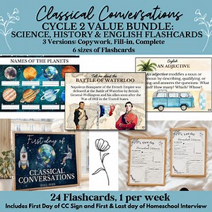 Classical Conversations Cycle 2 Memory Work Bundle English Science History