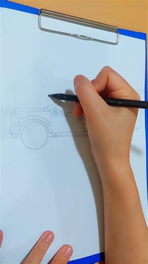 How to Draw a Ford F-Series Truck (Side View) | Step-by-Step Pencil Drawing #Shorts