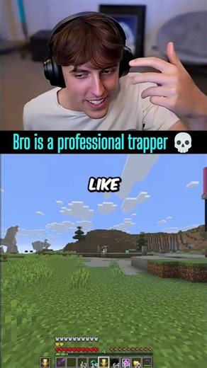 brooo shadow is a professional trapper 💀 #minecraft #minecraftbuticanttouchgrass #isurvived100days