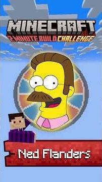 NED FLANDERS - 2 MINUTE 🕑 BUILD CHALLENGE #challenge #minecraft