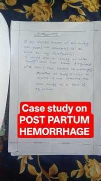 Postpartum Hemorrhage (PPH) Case Study | Complete Nursing Care Plan, Diagnosis & Management #pph