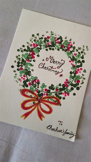 merry Christmas card hand made with acrylic colour #christmas #christmascard #painting #artwork