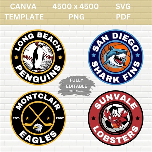 DIY Custom Sports Logo Templates: Editable Team Branding (canva, Digital Download) - Etsy