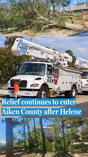 As Aiken County continues to recover from Tropical Storm Helene, relief funds and personnel enter the region to help repair power lines and pick up debris. Tap the link in our bio for more information. (🎥 Samantha Winn, Matthew Christian /Aiken Standard) | Aiken Standard