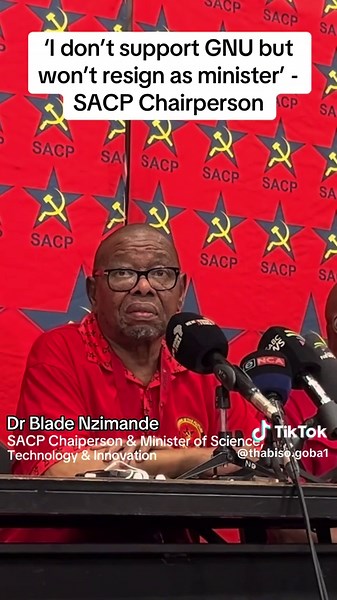 SACP Chairperson Nzimande Opposes GNU but Remains Minister