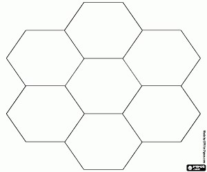 Hexagonal chromatic diagram coloring page printable game