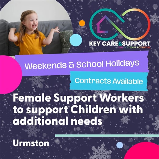 #urmston #newcontracts #healthandsocialcarejobs We are seeking Female Support workers to provide support for Children with additional needs (Autism / Learning Difficulties) in their family homes. WEEKENDS & SCHOOL HOLIDAYS. What you will do: 💜As a Childrens Support Worker, your role will involve delivering exceptional support that ensures the individuals we assist can lead a more comfortable, dignified, liberated, and joyful life. You will possess outstanding communication abilities and embody 