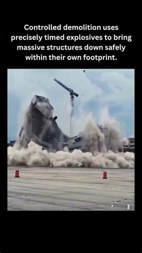 How Engineers Make Massive Buildings Collapse Safely 💥🏢 #demolition #construction #technology