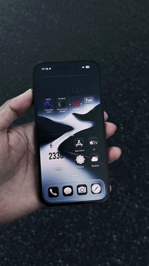 Midnight Azure iPhone 17 Minimalist Setup📲#iphone17 #iphonewallpaper #ios26 #setup #widget #shorts