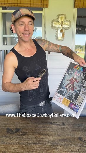 I made the cover of my local newspaper come alive with augmented reality! Promoting my new exhibition opening this week at Otherworld, Byron Bay. www.TheSpaceCowboyGallery.com | The-Space-Cowboy