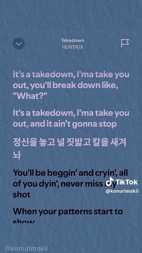 HUNTRIX 'TAKEDOWN' Lyrics - Kpop Demon Hunters