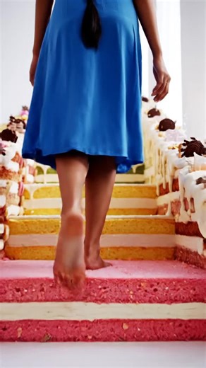 Take the cake stairs to the left 🎂🍰🧁🪜#asmr #oddlysatisfyingvideos #cakes #stairs #aiart