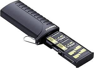 2 in 1 Micro SD Card Reader Case TF Card Holder Carrying Case,Dual Card Reader,Memory Card Organizer Waterproof with OTG,6 TF/4 SD/2 SIM Cards Slots for Computer ipad iPhone/Android Smartphone