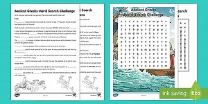 Ancient Greeks Word Search Age 9-11