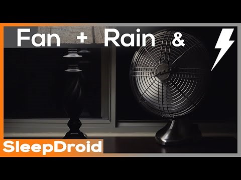 ► Dripping Rain and Thunder with HIGH SPEED Fan Sounds for Sleeping. Fan White Noise. Rain/Thunder