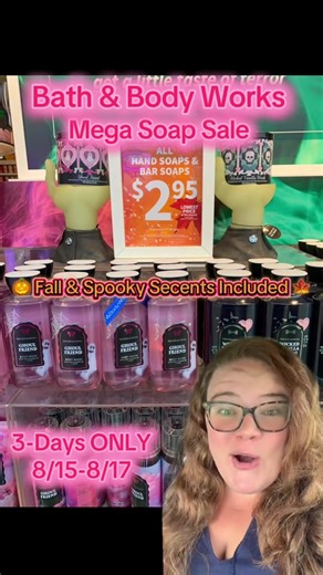 MEGA SOAP SALE at Bath Body Works ONLY 295 for SOAP 3 Day Sale 815 817 NO COUPONS NEEDED bathandbodyworks megasale spooky fallscents candles halloween fall fyp extremecouponing couponingwithkay fyp dealsthisweek giftidea backtoschoolshopping couponcommunity couponing