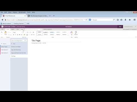 Office 365 Online OneNote Basics