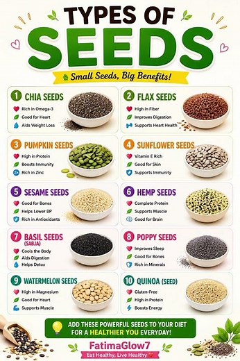 10 Types of Seeds You Should Eat Daily 🌱 | Best Healthy Seeds & Their Benefits