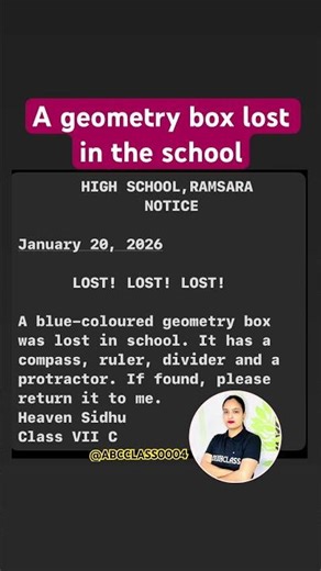 Lost & Found Notice Writing ✍️ | Easy English | Notice #exam #exampreparation #viral #shorts