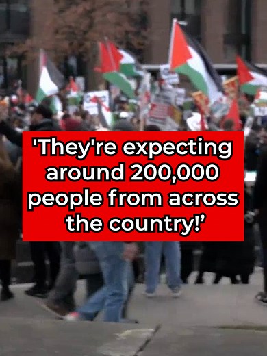 'They're expecting around 200,000 people from across the country to be attending today' | Lisa Hartle reports from a pro-Palestine demonstration in London as the Stop the War Coalition renews its calls for a ceasefire #Protest #propalestineprotests #London#britain#israelhamaswarnews#israelhamaswar #GBNews