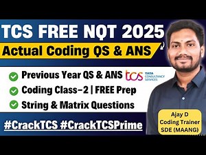 TCS NQT Coding Questions & Answers 2025 | TCS Coding Questions 2025 | TCS FREE NQT 2025 | PART-2