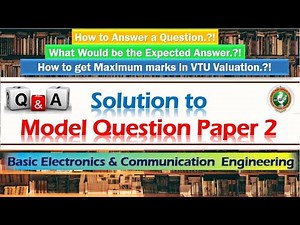 VTU Model Question Paper 2 Solution | Basic Electronics and communication
