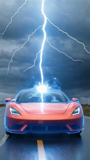 What Happens if Lightning Strikes an EV? 🌩️ #crazyfacts #whatif #physics #space #sciencefacts